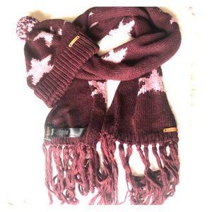 Coach cold weather scarf and Beanie set